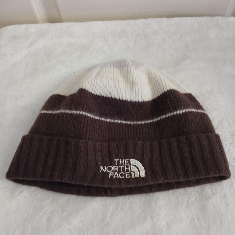 Y2K Vintage The North Face Angora Blend Striped Knit Beanie One Size Gorpcore